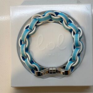 Blue and White Chain Bracelet